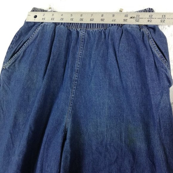 Erika Womans Jeans Straight Leg Blue Denim Embroidered Floral Elastic Petite PM - Picture 6 of 14